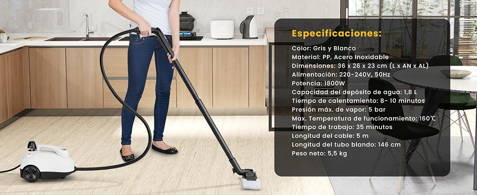 ‌‌Vaporizador con ruedas fáciles maniobrar