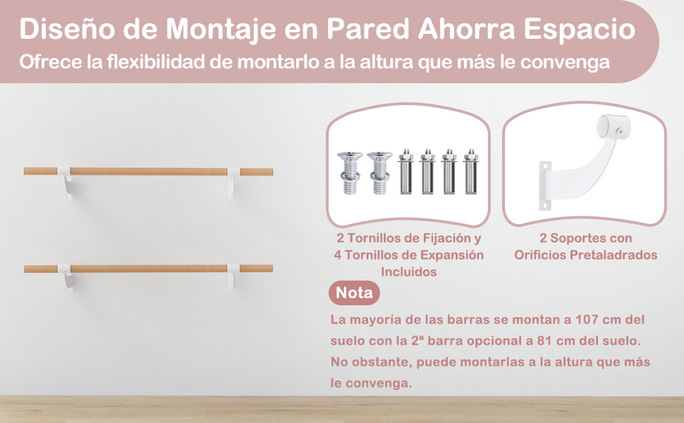 barra de ballet de pared