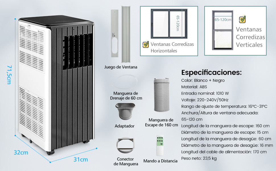 unidades de aire acondicionado portátiles para habitaciones