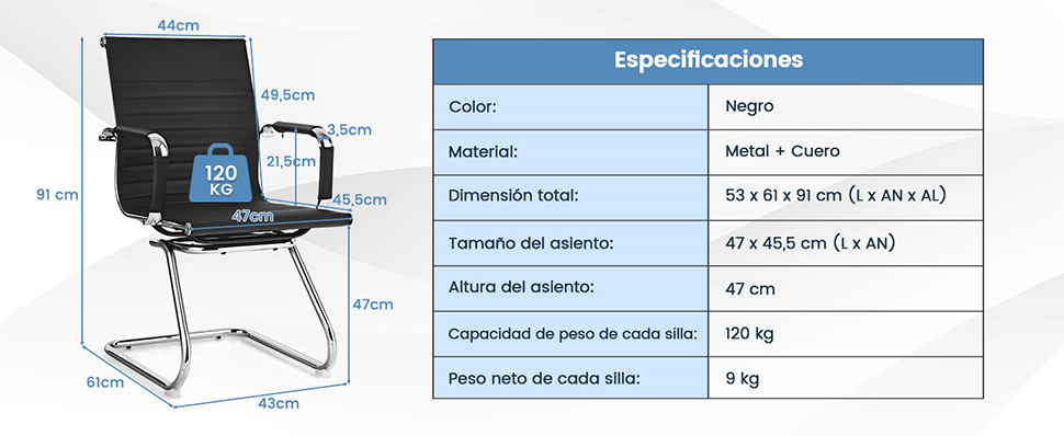 sillas de recepción
