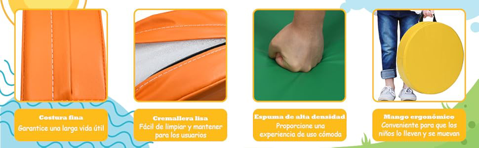 cojines redondos para niños