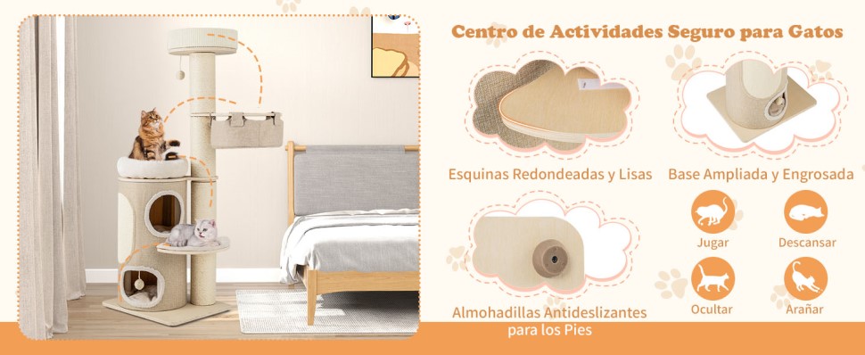 Moderno árbol para gatos de interior