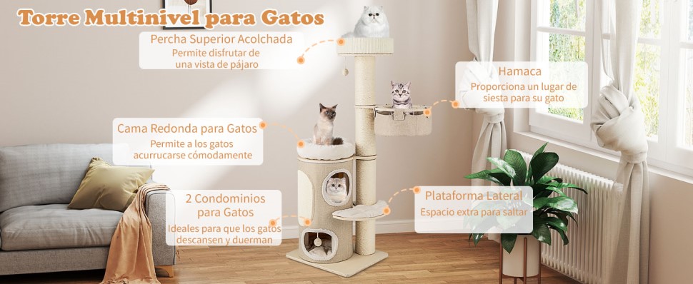 torre para gatos de varios