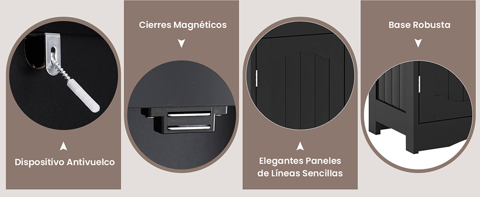 Mueble baño con puertas cristal