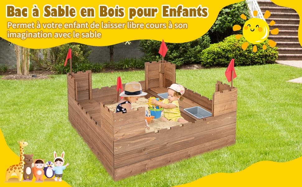 bac à sable en bois
