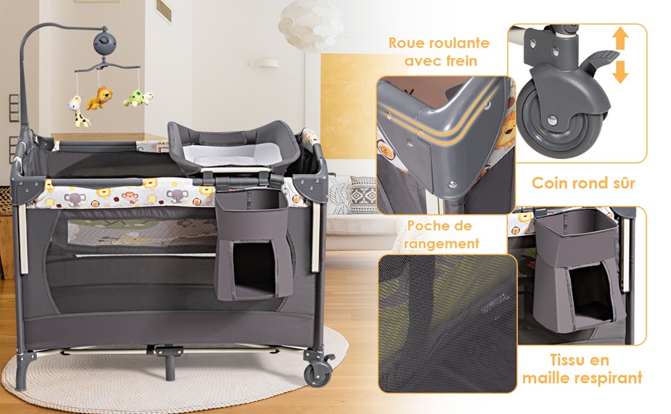 espace bébé pliable à 2 niveaux
