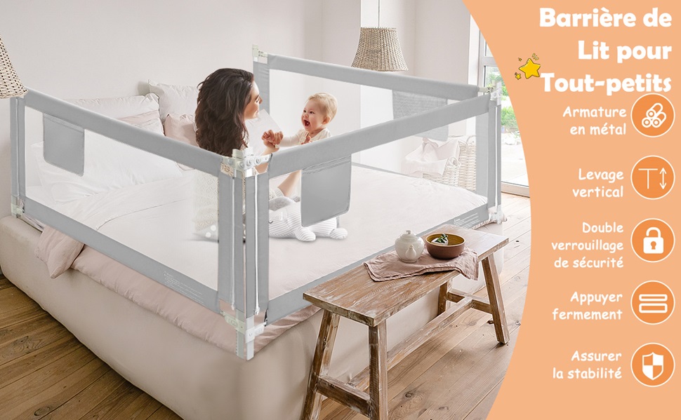 Barrière de lit pour tout-petits