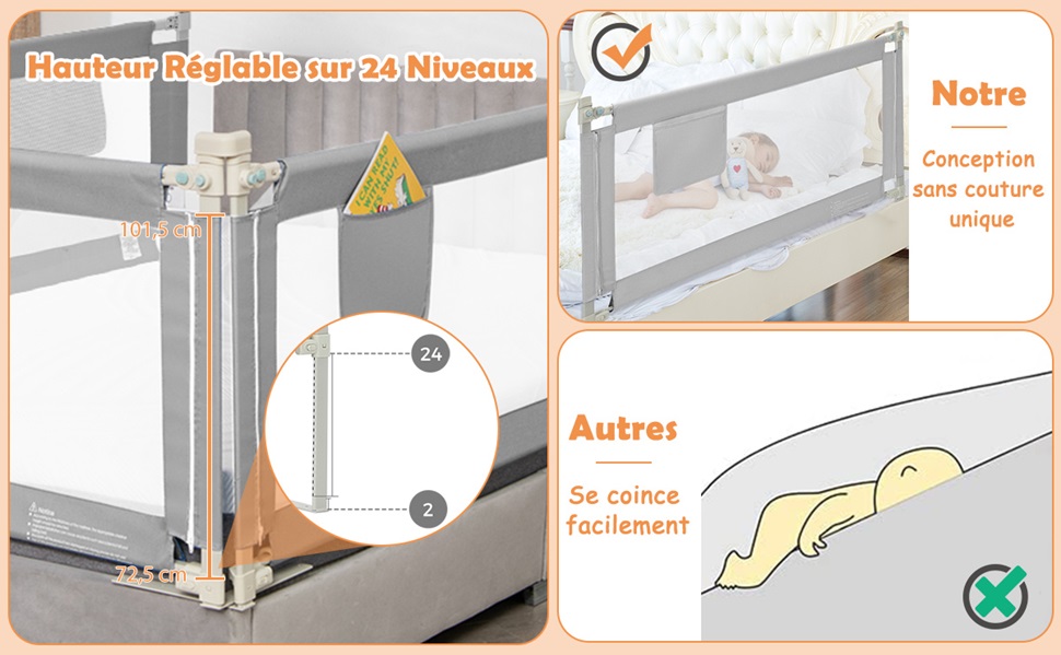 barrière de lit de sécurité