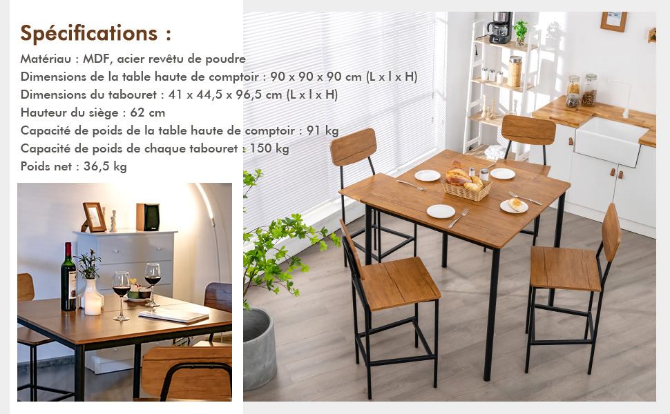 table-a-manger-compacte-4-chaises-avec-repose-pieds