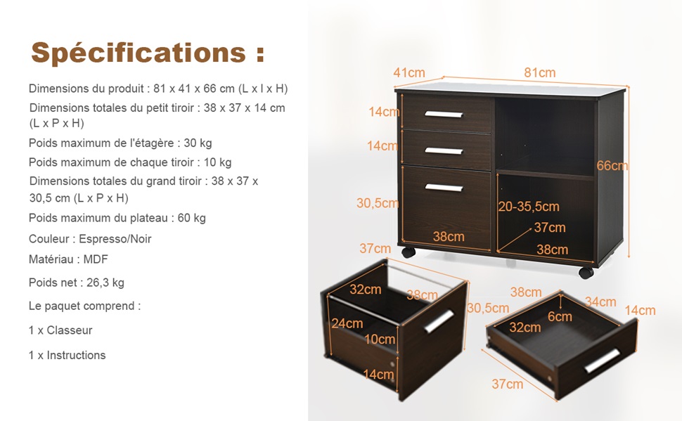 classeur latéral mobile