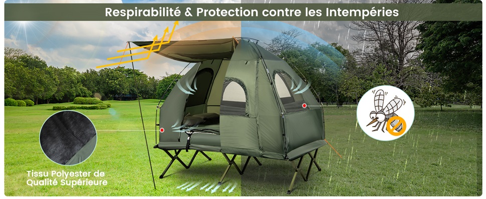 Test SoBuy OGS60 : lit de camp pliant tout-en-un