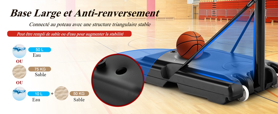 In hoogte verstelbaar basketbaldoel
