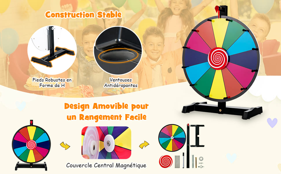 roue de prix tournante avec base antidérapante
