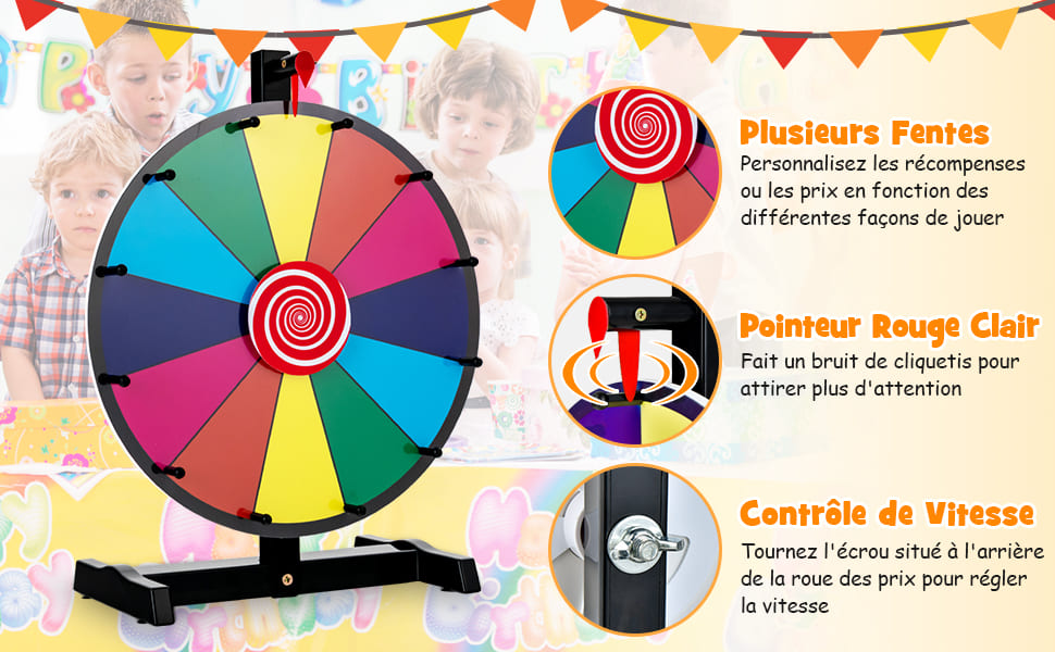 roue de prix tournante avec effaceur
