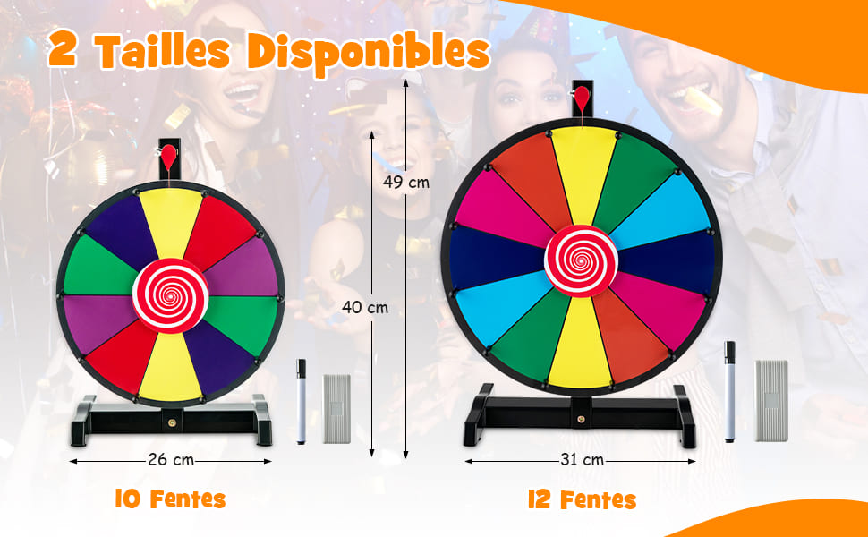 roue de prix tournante avec surface de tableau blanc effaçable