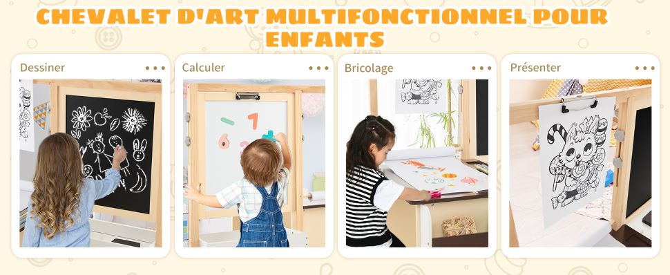 table-et-chaise-d'activites-en-bois-avec-chevalet-d'art-pour-enfants