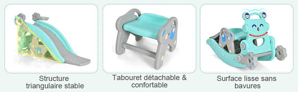 chaise à bascule avec toboggan pliable