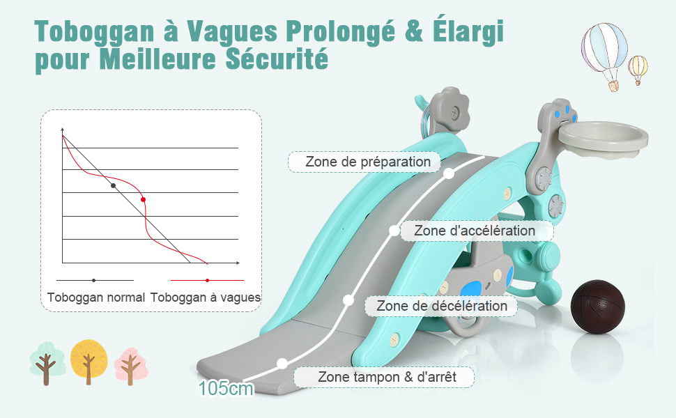 toboggan autoportant pour enfants
