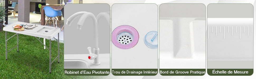 table-de-nettoyage-de-peche-avec-evier