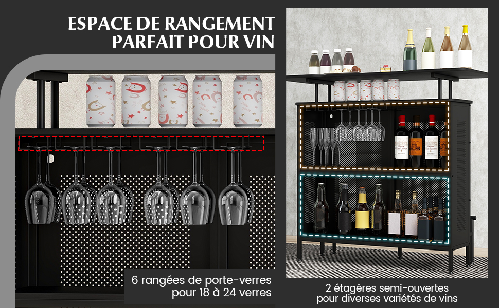 table-de-bar-avec-etageres-et-supports