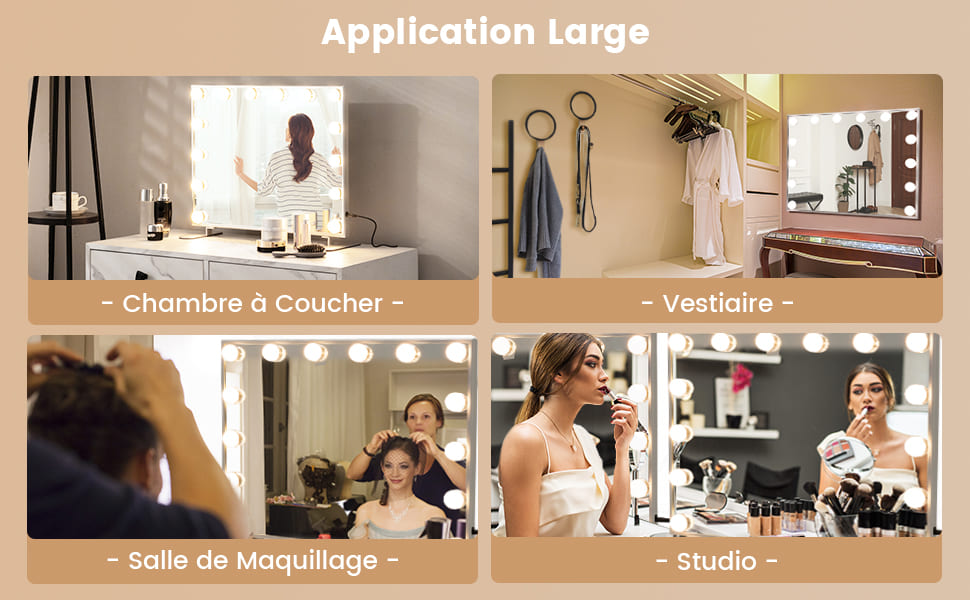 miroir de maquillage éclairé