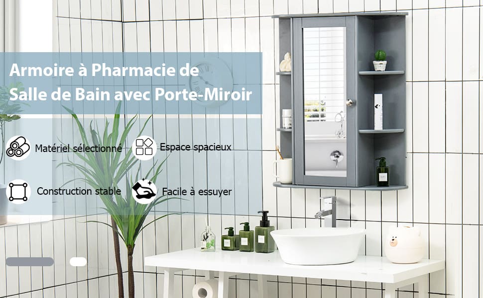 armoire miroir murale