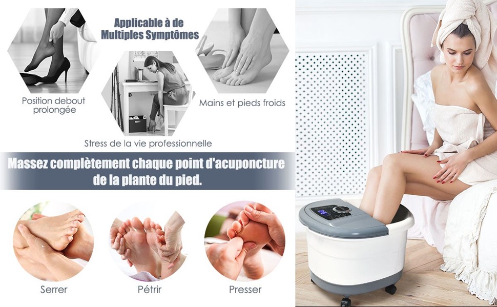 massage pieds avec chauffage rapide