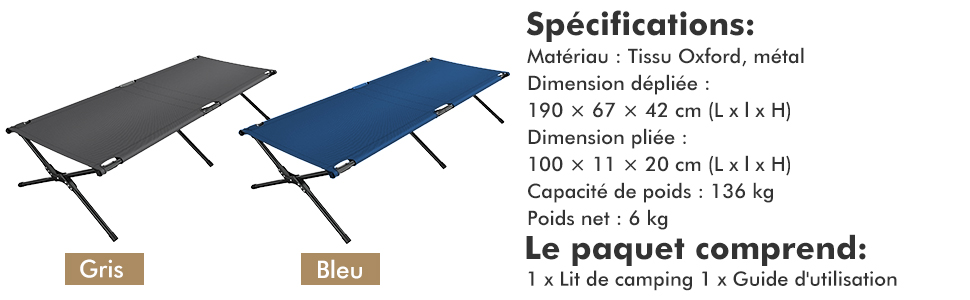 lit de camping pliant militaire