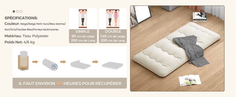Matelas gonflable en TPU, matelas de couchage pour tente d'extérieur