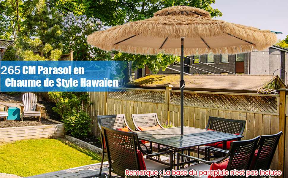 PP rieten parasol met LED-verlichting