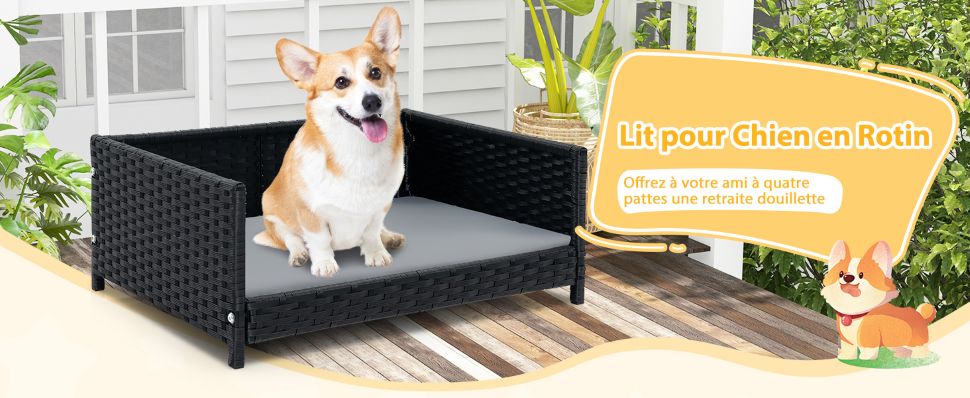 Lit-pour-chien-en-rotin-avec-coussin-impermeable