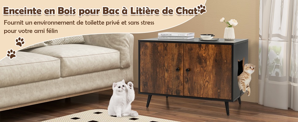 enceinte pour boîte à litière pour chat