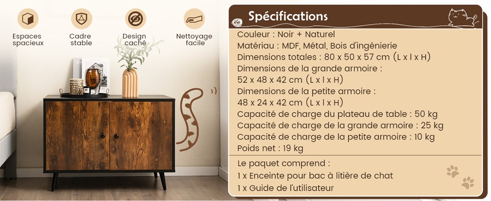 meuble de salle de bain caché pour chat