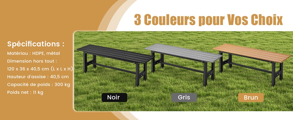 banc d'extérieur avec siège à lattes