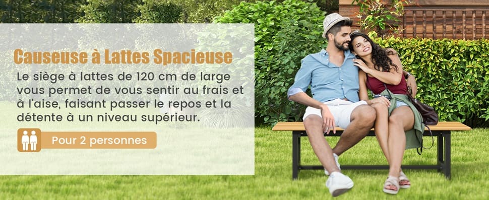 banc d'extérieur de 120 cm