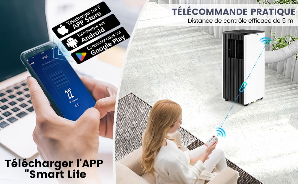 Climatiseur Portable Wifi 4 en 1 avec Refroidisseur