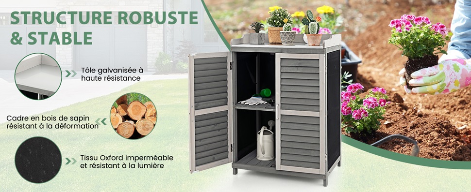 banc de rempotage de jardin