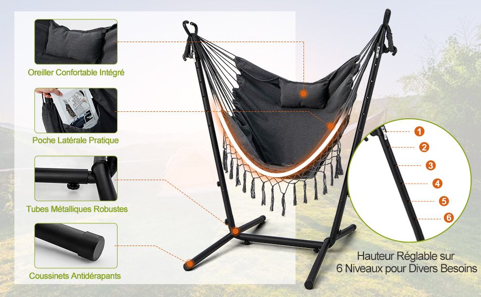 chaise-suspendue-exterieure-avec-support