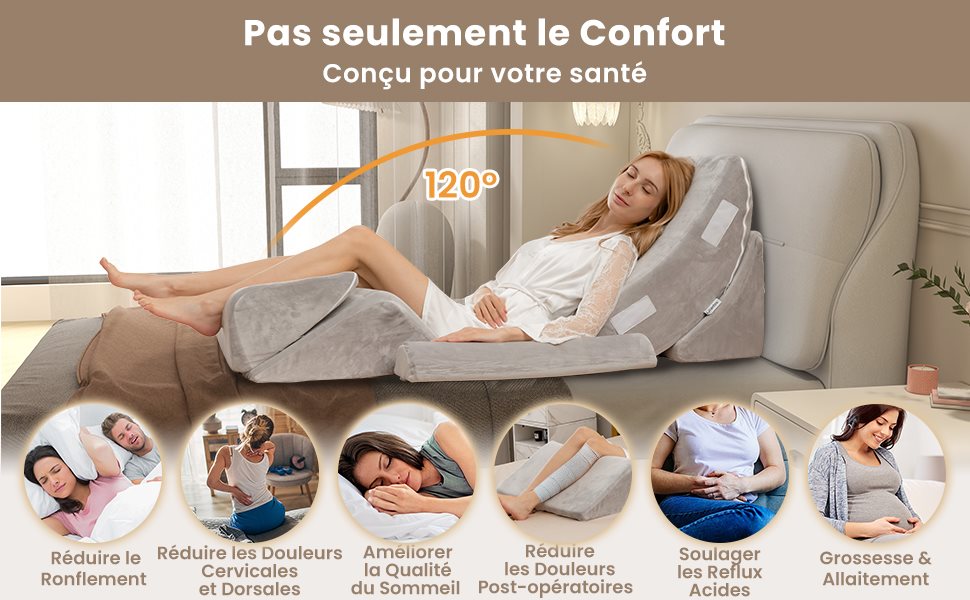 ensemble d'oreillers en coin 4 pièces