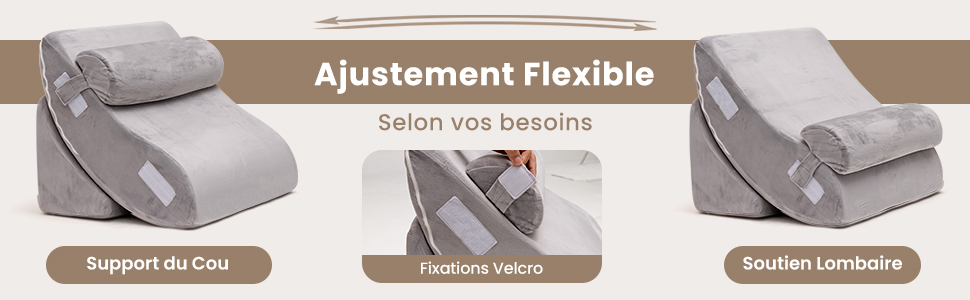 oreiller en coin et soutien du cou