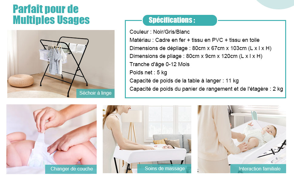 table de massage pour bébé