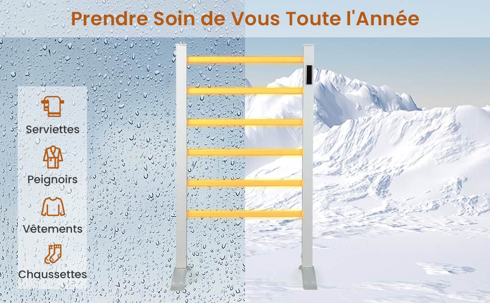 porte-serviettes-electrique-en-alliage-d'aluminium
