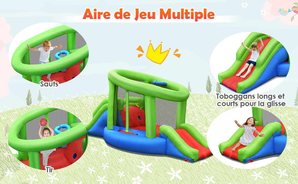 château gonflable avec toboggan