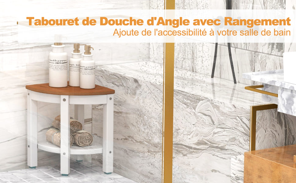 Banc de douche d'angle