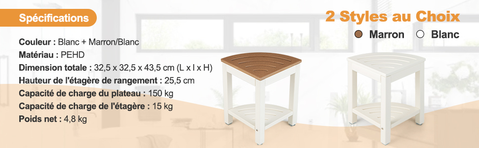tabouret repose-pieds de douche