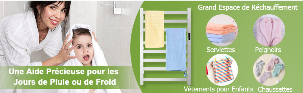 porte-serviettes chauffant pour salle de bains