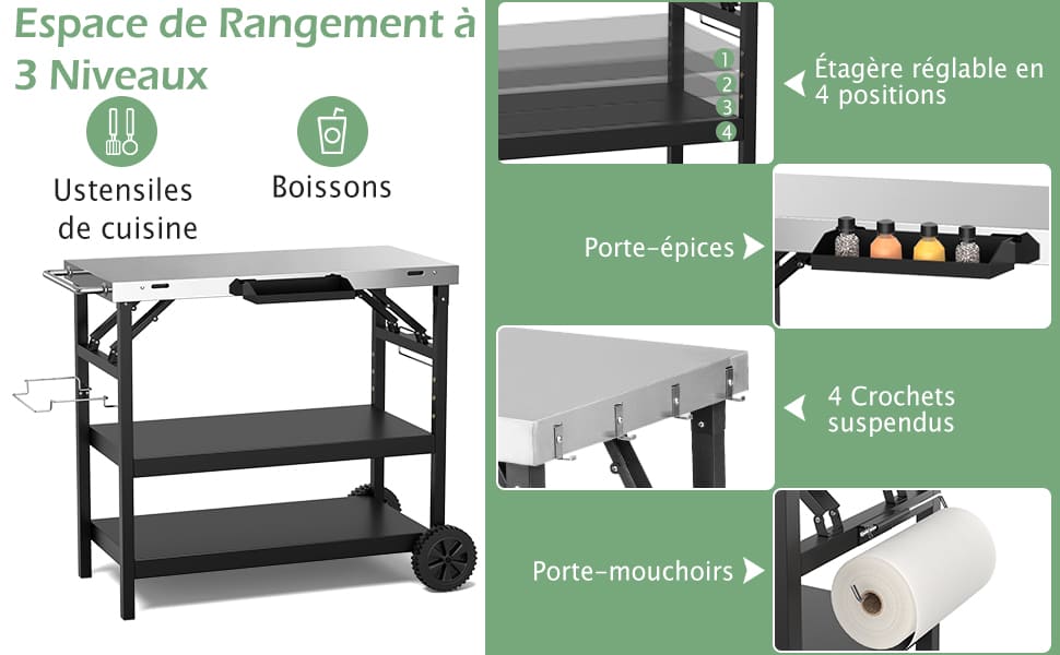 table roulante avec rangement