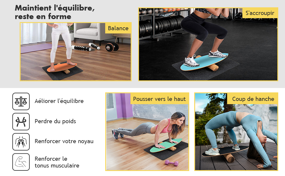 Planche D’équilibre Multicolore Antidérapante – Gym Maison Coordination Focus