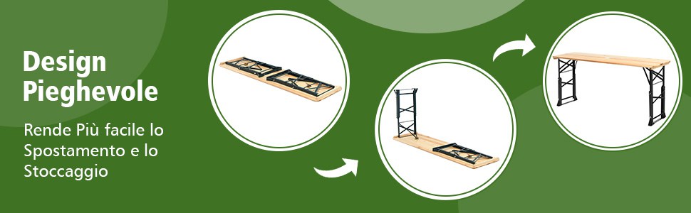 Ampio Piano del Tavolo con Foro per l'Ombrello