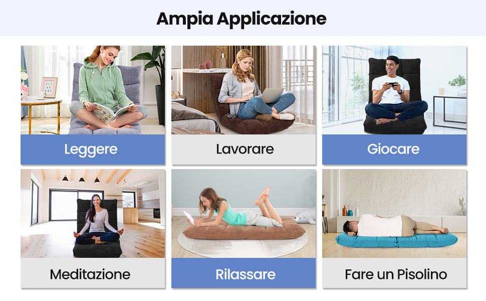 Divano con schienali regolabili